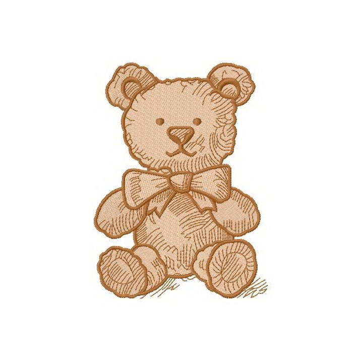 Plush teddy bear embroidery design - Embroidery Design