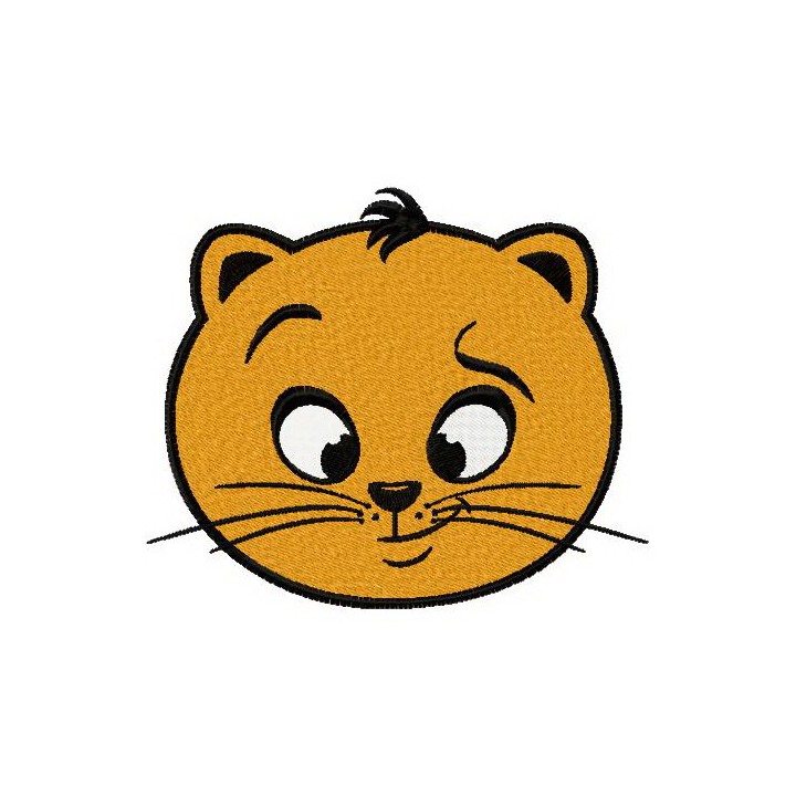 Ironic cat face embroidery design - Embroidery Design