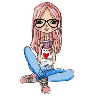 Young photographer 2 embroidery design - Embroidery Design