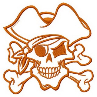 Pirate's skull 3 embroidery design - Embroidery Design