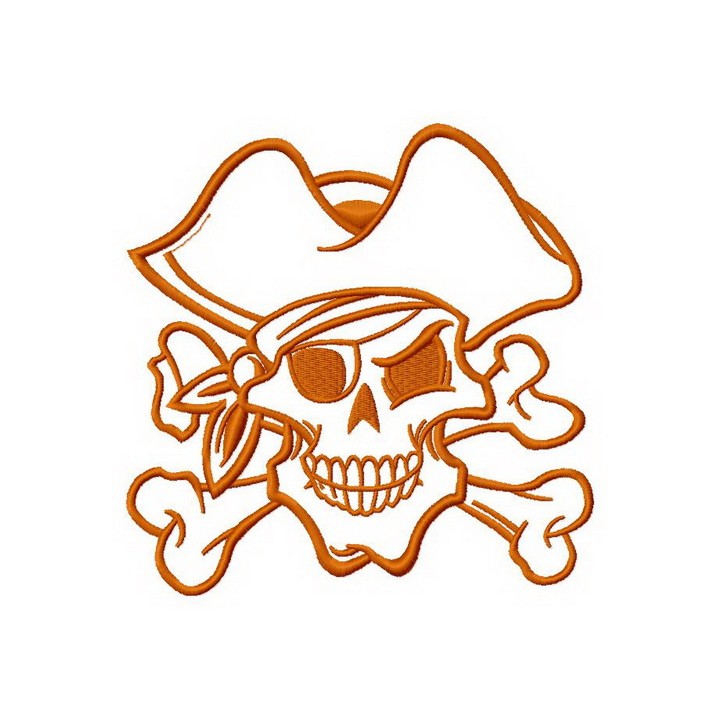 Pirate's skull 3 embroidery design - Embroidery Design