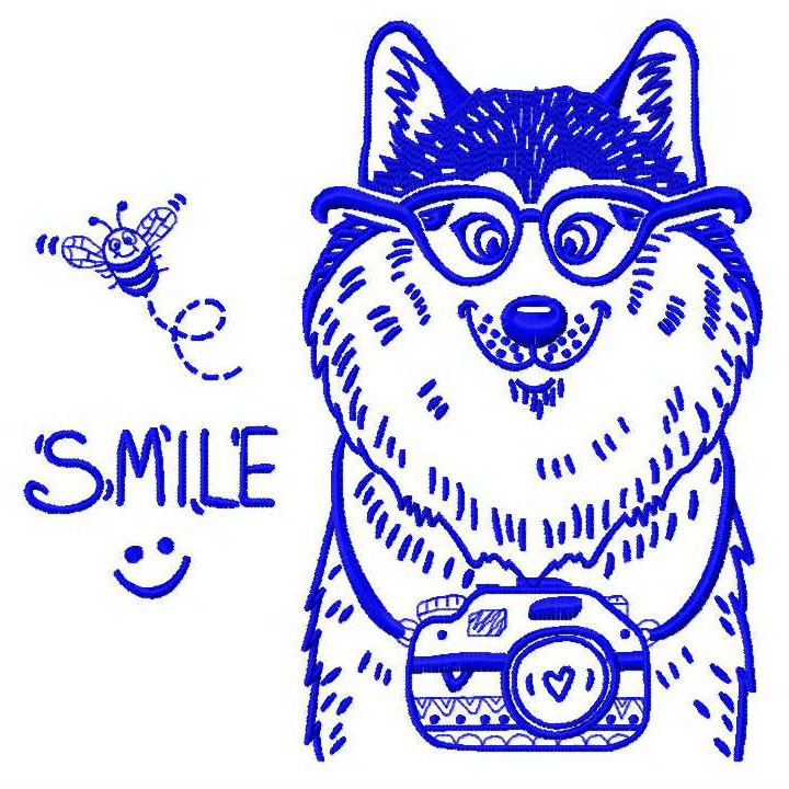 Wolf the photographer 2 embroidery design - Embroidery Design