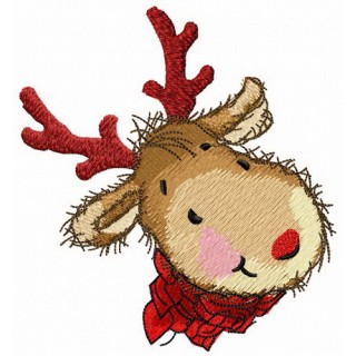 Smiling deer embroidery design - Embroidery Design