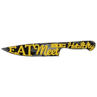 Eat, meet, be healthy embroidery design - Embroidery Design