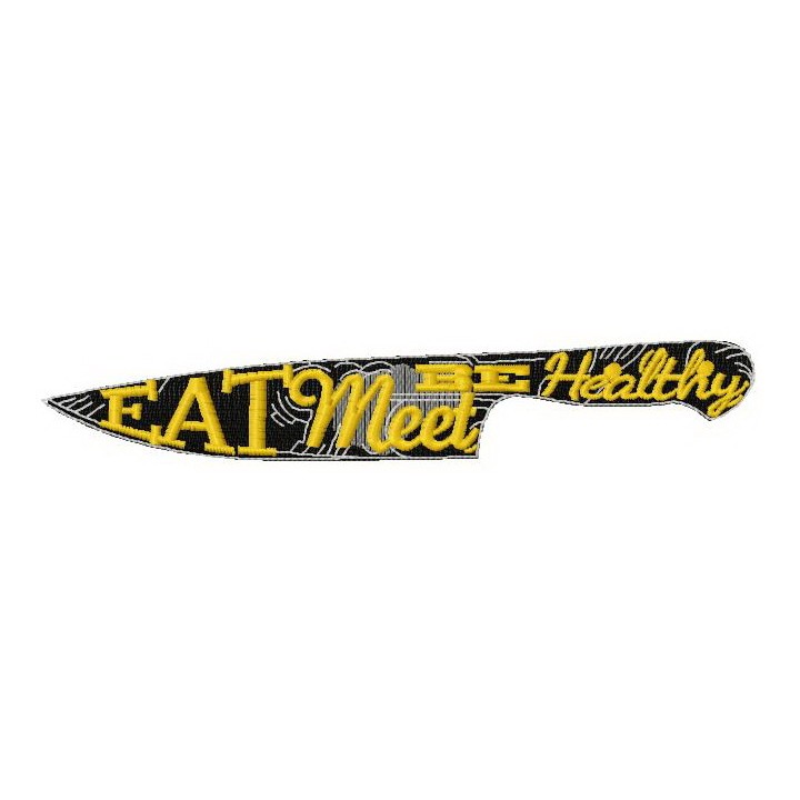 Eat, meet, be healthy embroidery design - Embroidery Design