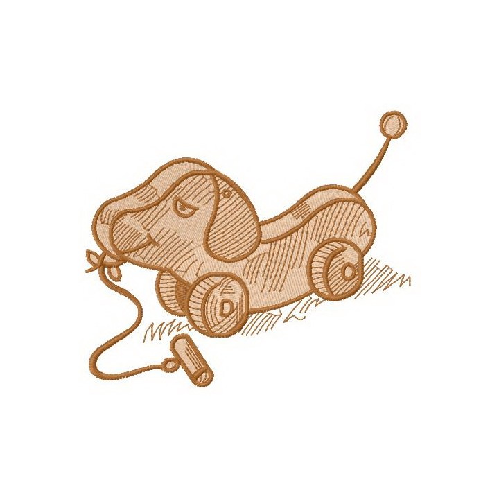Wooden dog toy embroidery design - Embroidery Design