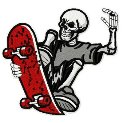 Skateboards Supply Co. 5 embroidery design showcasing a fun and vibrant skateboard motif for hobbyists.