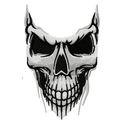 Disgusting skull 2 embroidery design featuring a unique skull and bones pattern for creative projects.