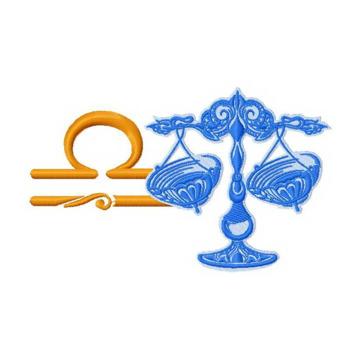 Zodiac sign Libra 4 embroidery design - Embroidery Design