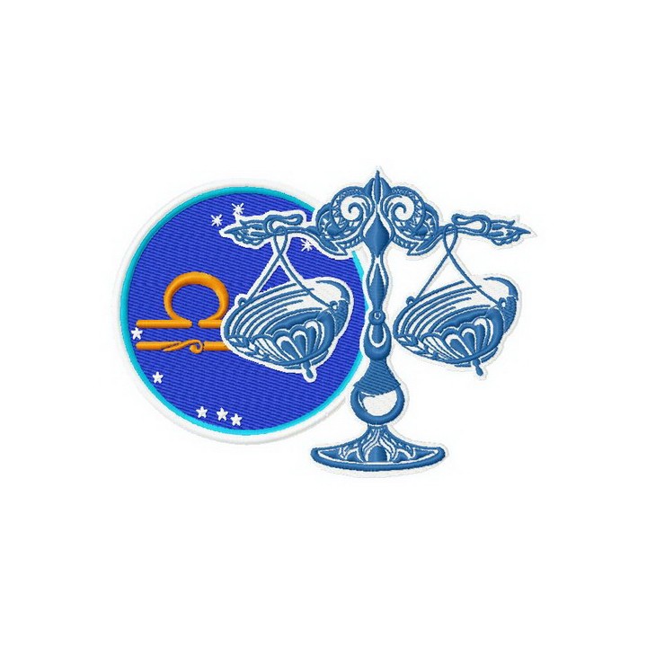 Zodiac sign Libra 3 embroidery design - Embroidery Design