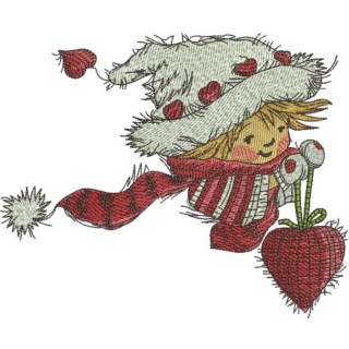 Flying Christmas baby embroidery design - Embroidery Design