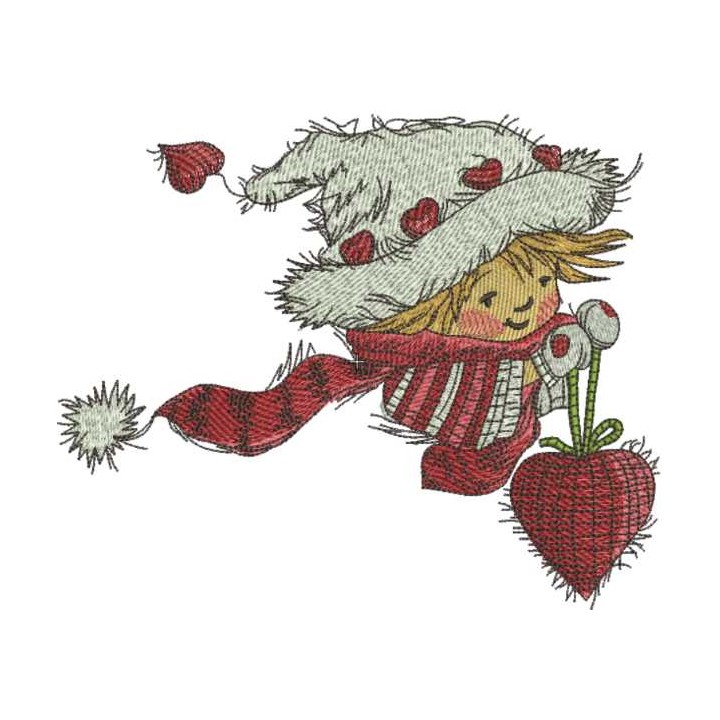 Flying Christmas baby embroidery design - Embroidery Design