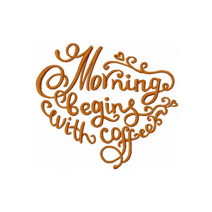 Morning begins with coffee 3 embroidery design - Embroidery Design
