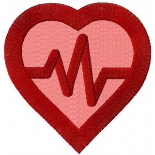 Heart cardio symbol embroidery design - Embroidery Design