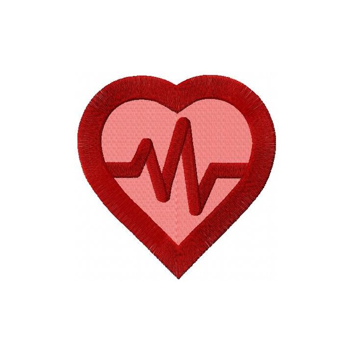 Heart cardio symbol embroidery design - Embroidery Design
