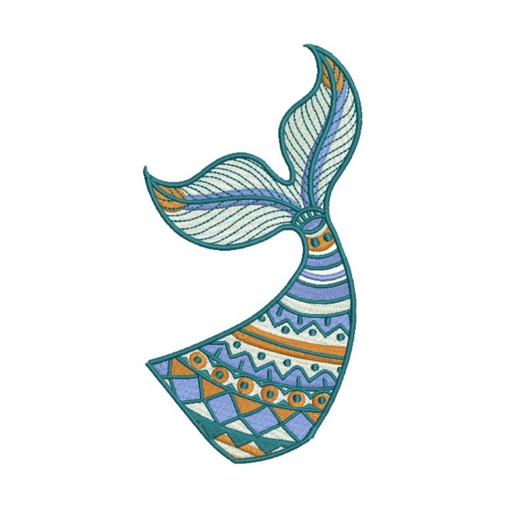 Fish tale embroidery design - Embroidery Design