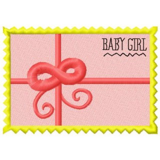 Postage stamp Baby girl 2  embroidery design - Embroidery Design