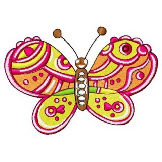 Funny butterfly embroidery design - Embroidery Design