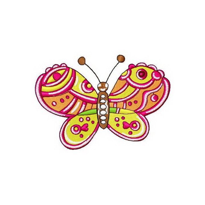 Funny butterfly embroidery design - Embroidery Design