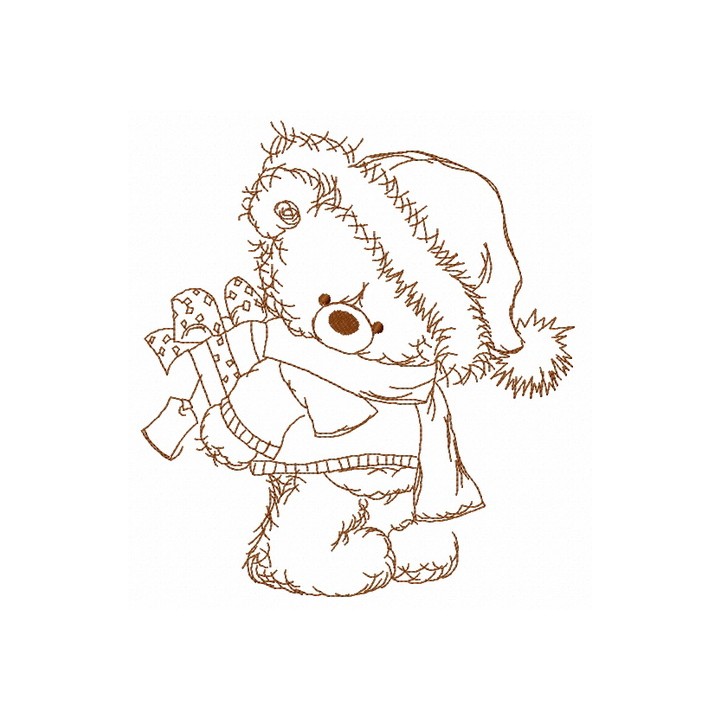 Christmas teddy bear 10 embroidery design - Embroidery Design