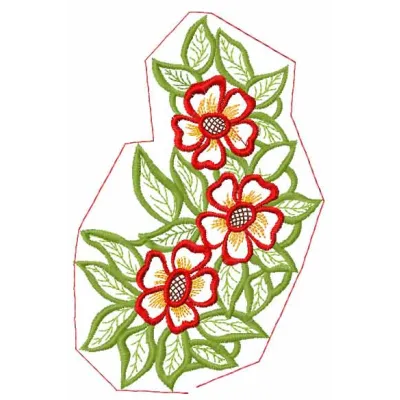 Flower lace 6 embroidery design showcasing intricate floral patterns ideal for decorative stitching on various fabrics.