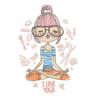 Graceful Yoga Diva embroidery design - Embroidery Design