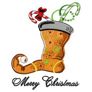 Christmas sock 4 embroidery design - Embroidery Design