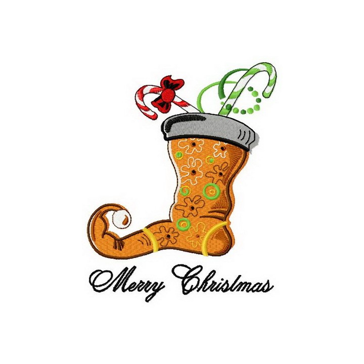 Christmas sock 4 embroidery design - Embroidery Design