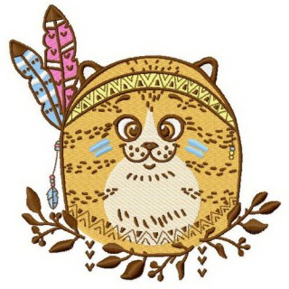 Indian cat 6 embroidery design - Embroidery Design