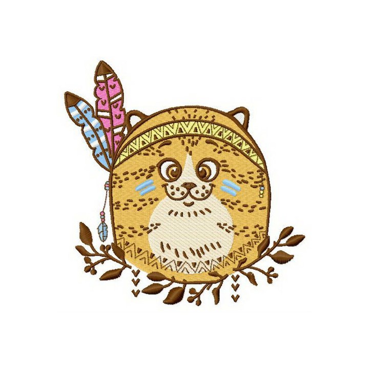 Indian cat 6 embroidery design - Embroidery Design