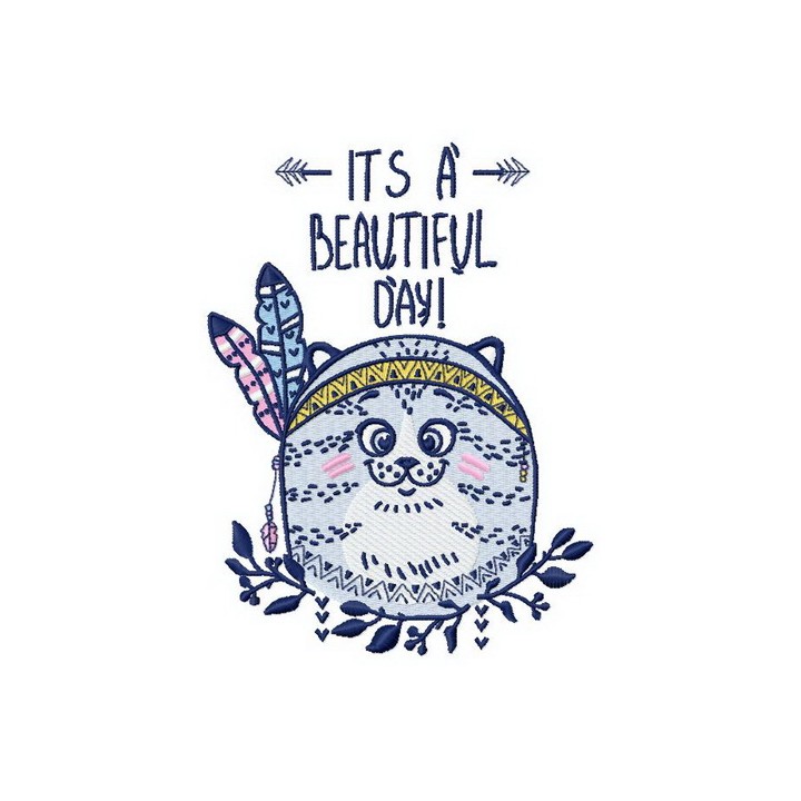 Indian cat 3 embroidery design - Embroidery Design