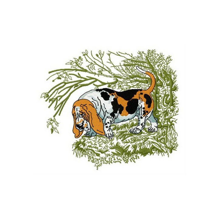 Basset Hound 2 embroidery design - Embroidery Design