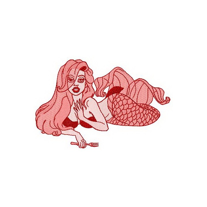 Mermaid  embroidery design - Embroidery Design