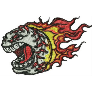 Angry baseball ball 5 embroidery design - Embroidery Design