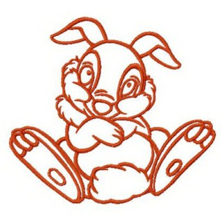 Shy bunny Thumper embroidery design - Embroidery Design