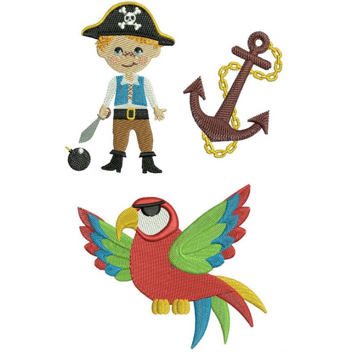 Pirate set 2 embroidery design - Embroidery Design