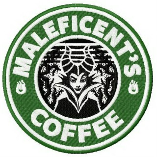 Maleficent's coffee embroidery design - Embroidery Design