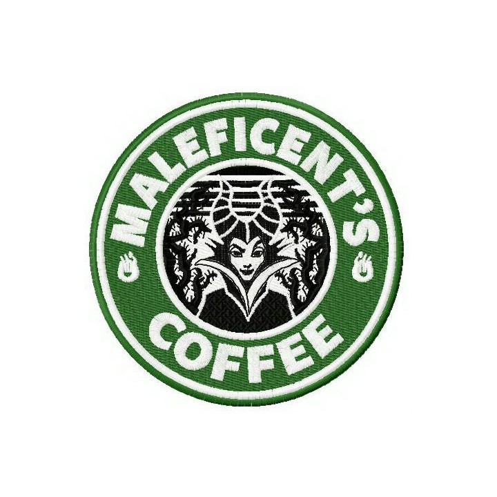 Maleficent's coffee embroidery design - Embroidery Design