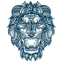 Lion 4 embroidery design preview showcasing a detailed lion motif for stitching on garments and accessories.
