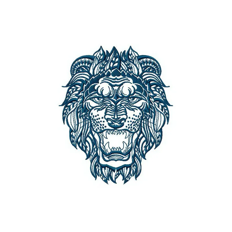 Lion 4 embroidery design preview showcasing a detailed lion motif for stitching on garments and accessories.