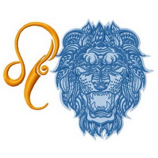 Zodiac sign Leo 4 embroidery design - Embroidery Design