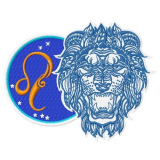 Zodiac sign Leo 3 embroidery design - Embroidery Design