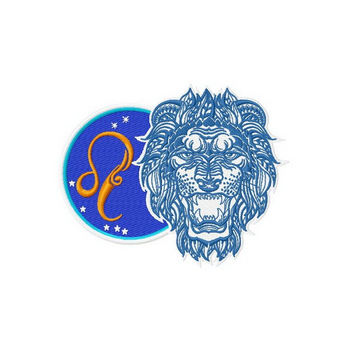 Zodiac sign Leo 3 embroidery design - Embroidery Design