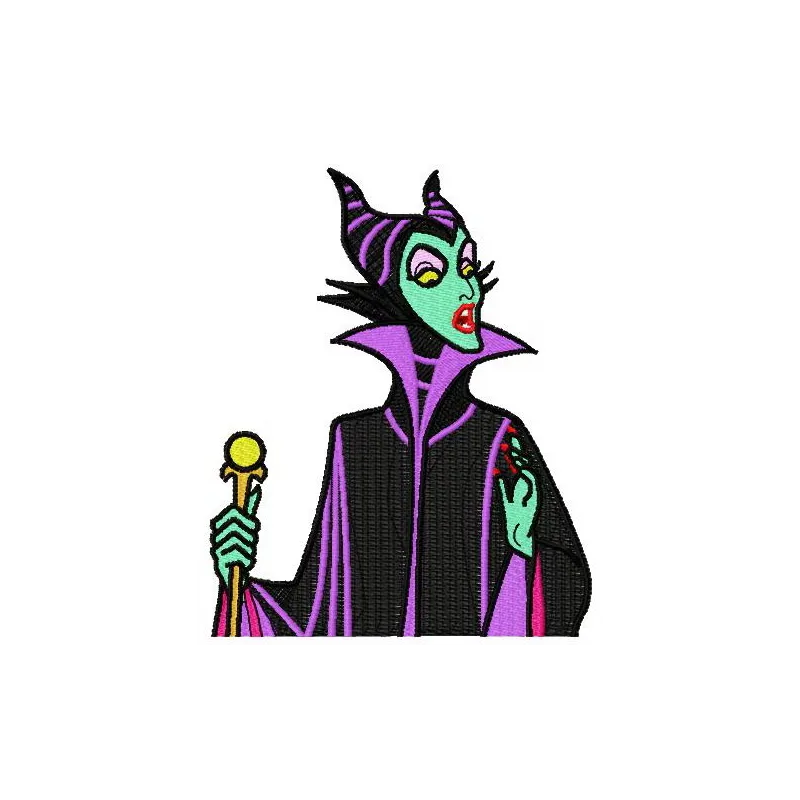 Maleficent 3 embroidery design featuring intricate details, inspired by Sleeping Beauty for creative stitching projects.