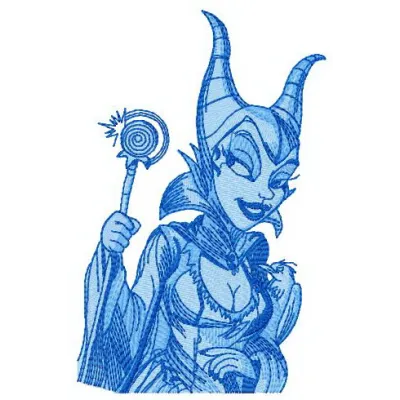 Maleficent 2 embroidery design featuring the iconic character from Sleeping Beauty, perfect for creative projects.