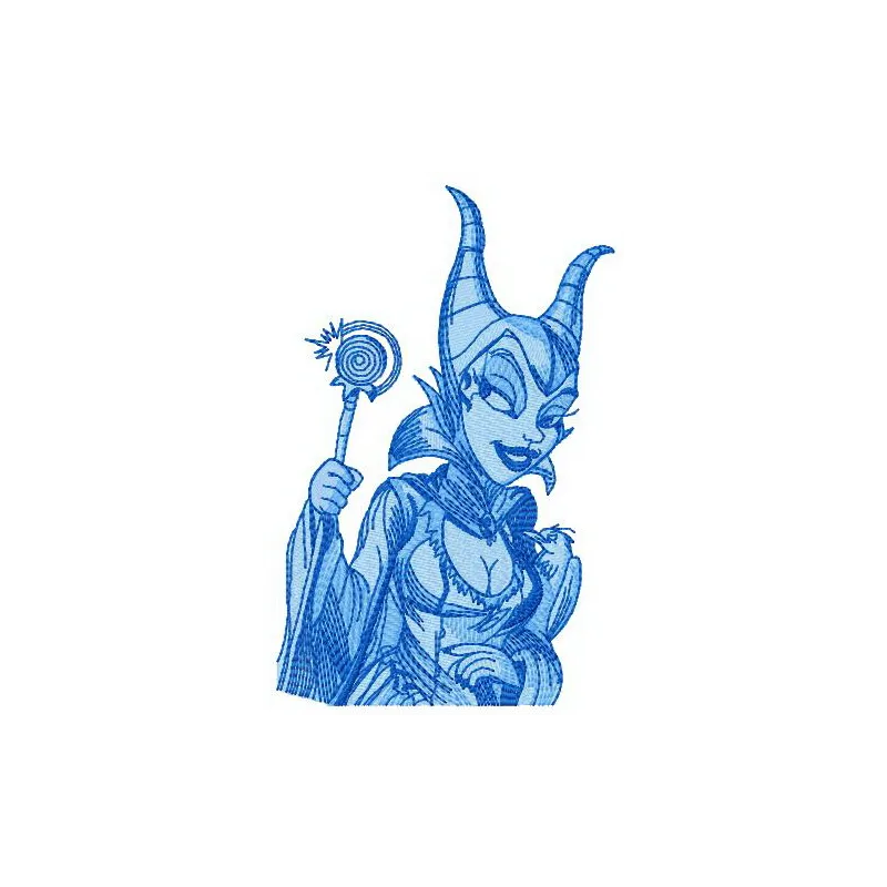 Maleficent 2 embroidery design featuring the iconic character from Sleeping Beauty, perfect for creative projects.