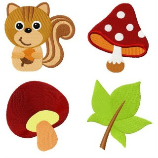 Forest set embroidery design - Embroidery Design