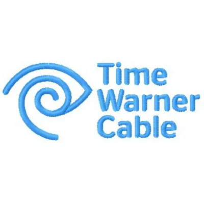 Embroidery design of the Time Warner Cable logo, showcasing intricate stitching details for telecommunications projects.