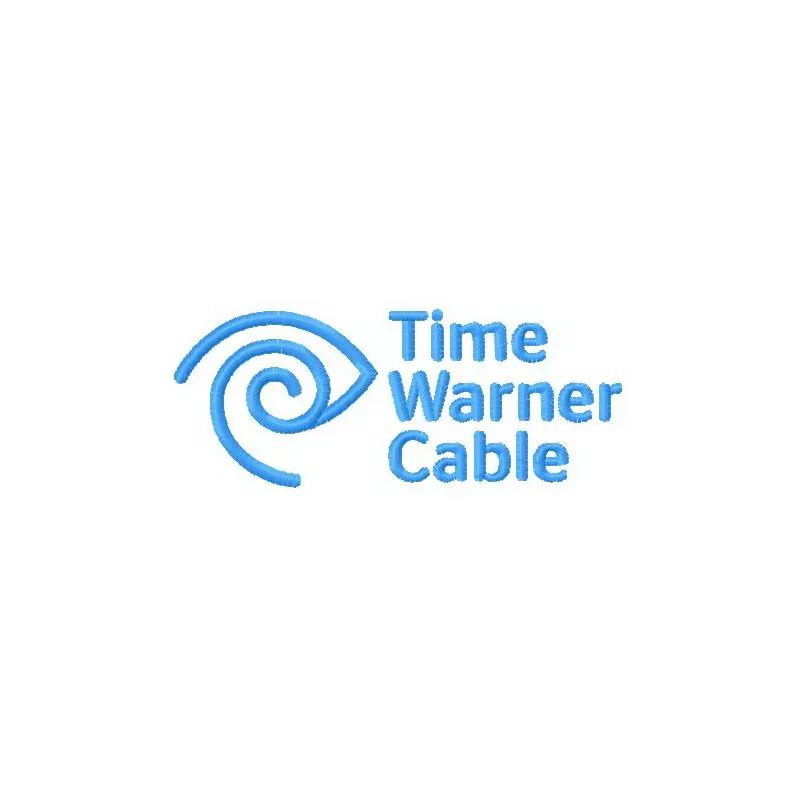 Embroidery design of the Time Warner Cable logo, showcasing intricate stitching details for telecommunications projects.