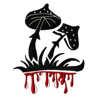 Bloody mushrooms embroidery design - Embroidery Design